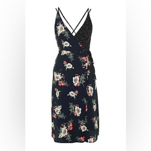 Topshop Floral Wrap Slip Dress 0018 - Picture 4 of 10